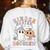 Kindergarten Boo Crew Halloween Floral Ghost Kinder Teacher Women's Sweatshirt Back Print White