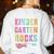 KINDERGARTEN ROCKS Teacher Crew Rock Star Kinder Team Women's Sweatshirt Back Print White KINDERGARTEN ROCKS Teacher Crew Rock Star Kinder Team Women's Sweatshirt Back Print White
