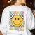 Kindergarten Squad Smile Face Teachers Kids Back To School Women's Sweatshirt Back Print White