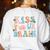 Kiss Your Brain Teacher Inspire Educate Groovy Retro Vintage Women's Sweatshirt Back Print White Kiss Your Brain Teacher Inspire Educate Groovy Retro Vintage Women's Sweatshirt Back Print White