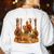 Librarian Turkey Reading Book Fall Thanksgiving Teacher Women's Sweatshirt Back Print White