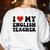 I Love My English Teacher Heart English Language Teachers For Men Women Kids Women's Sweatshirt Back Print White