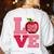 Love Kindergarten Cute Apple School Teacher Women's Sweatshirt Back Print White Love Kindergarten Cute Apple School Teacher Women's Sweatshirt Back Print White