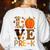 Love Pre-k Teacher Shirts Autumn Fall Pumpkin Fall Leopard Women's Sweatshirt Back Print White