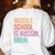 Middle School Teacher Middle School Is Bussin Bruh Women's Sweatshirt Back Print White