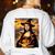 Mona Lisa Pumpkin Halloween Art Teacher Witchy Women Kids Women's Sweatshirt Back Print White