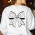 Music Notes Coquette Bow Music Teacher School Musician Band Women's Sweatshirt Back Print White Music Notes Coquette Bow Music Teacher School Musician Band Women's Sweatshirt Back Print White