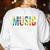 Music Teacher Tie Dye Appreciation Day Hello Back To School Men Women Women's Sweatshirt Back Print White