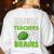 Music Teachers Love Brains Cute Teaching Halloween Women's Sweatshirt Back Print White