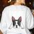 Nope Boston Terrier Puppy Dog Bostie Lover Men Women Girls Kids Women's Sweatshirt Back Print White