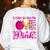 In October We Wear Pink Love Teacher Breast Cancer Awareness Women's Sweatshirt Back Print White