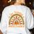 One Thankful Math Teacher Thanksgiving Autumn Fall Rainbow Women's Sweatshirt Back Print White