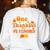 One Thankful PE Teacher Thanksgiving Fall Autumn Groovy Women's Sweatshirt Back Print White