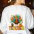 One Thankful Teacher Thanksgiving Turkey Cute Crayon Pencil Women's Sweatshirt Back Print White