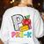 P Is For Pre-K Teacher Pencil Apple Back To School Women's Sweatshirt Back Print White P Is For Pre-K Teacher Pencil Apple Back To School Women's Sweatshirt Back Print White