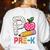P Is For Pre K Teacher Student Pencil Apple Back To School Women's Sweatshirt Back Print White P Is For Pre K Teacher Student Pencil Apple Back To School Women's Sweatshirt Back Print White