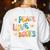 Peace Love Books Bookworm Librarian Reading Teacher Groovy Women's Sweatshirt Back Print White Peace Love Books Bookworm Librarian Reading Teacher Groovy Women's Sweatshirt Back Print White