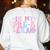 In My Pre K Era Groovy Back To School First Day Teacher Kids Women's Sweatshirt Back Print White