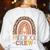 Preschool Crew Cute Leopard Rainbow Back To School Teachers Women's Sweatshirt Back Print White Preschool Crew Cute Leopard Rainbow Back To School Teachers Women's Sweatshirt Back Print White