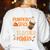Pumpkin Spice Gives Me Teacher Powers Fall Thanksgiving Men Women Women's Sweatshirt Back Print White