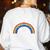 Rainbow Math Equation Teacher Nerd Retro LGBT Gay Pride Flag Women's Sweatshirt Back Print White