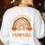 Rainbow I Teach The Cutest Pumpkins Kindergarten Teacher Men Women Women's Sweatshirt Back Print White