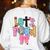 Lets Read Reading Teacher Back To School Literacy Pencil Bow Women's Sweatshirt Back Print White Lets Read Reading Teacher Back To School Literacy Pencil Bow Women's Sweatshirt Back Print White