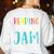Reading Is My Jam Back To School Teacher Women's Sweatshirt Back Print White Reading Is My Jam Back To School Teacher Women's Sweatshirt Back Print White