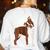 Red Boston Terrier Dog Women's Sweatshirt Back Print White