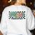 Retro Checkered Music Therapist Squad Music Therapy Teacher For Men Women Women's Sweatshirt Back Print White Retro Checkered Music Therapist Squad Music Therapy Teacher For Men Women Women's Sweatshirt Back Print White