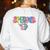 Retro Checkered Special Education Teacher Back To School Women's Sweatshirt Back Print White