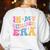 Retro Groovy Retirement Era Retired Teacher Women's Sweatshirt Back Print White