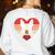 Retro Heart Boston Terrier Dog Vintage Valentine Women's Sweatshirt Back Print White