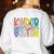 Retro Kindergarten Dream Team Back To School Teacher Kids Women's Sweatshirt Back Print White Retro Kindergarten Dream Team Back To School Teacher Kids Women's Sweatshirt Back Print White