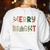 Retro Merry Teacher Bright Students Christmas Teacher Women's Sweatshirt Back Print White Retro Merry Teacher Bright Students Christmas Teacher Women's Sweatshirt Back Print White