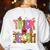 Retro Trick Or Teach Leopard Ghost Halloween Spooky Teacher Women's Sweatshirt Back Print White