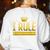 I Rule Math Ruler Mathematics Pun Math Teacher Men Women Girls Kids Women's Sweatshirt Back Print White