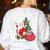 Santa Ugly Christmas Tree Lights Boston Terrier Dog Lover Women's Sweatshirt Back Print White