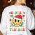 Santas Favorite Teacher Retro Groovy Smile Face Christmas Women's Sweatshirt Back Print White Santas Favorite Teacher Retro Groovy Smile Face Christmas Women's Sweatshirt Back Print White