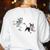 Skeleton Chasing Dog Boston Terrier Halloween Pet Lover Women's Sweatshirt Back Print White