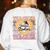 Social Studies Teacher Pencil Heart Leopard Back To School Women's Sweatshirt Back Print White