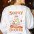 Sorry I'm Booked Ghost Reading Book Lover Teacher Halloween Women's Sweatshirt Back Print White