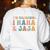 Spanish Teacher Groovy I'm Bilingual I Haha And Jaja Women's Sweatshirt Back Print White Spanish Teacher Groovy I'm Bilingual I Haha And Jaja Women's Sweatshirt Back Print White