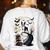 Spooky Halloween Moon Boston Terrier Boston Bull Bostie Women's Sweatshirt Back Print White