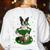 St Patrick's Day Leprechaun Boston Terrier Dog Shamrock For Men Women Kids Women's Sweatshirt Back Print White
