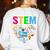 STEM Science Technology Engineering Math Teacher Women's Sweatshirt Back Print White
