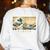 Surfing Boston Terrier Kanagawa Wave Japanese Dog For Men Women Kids Women's Sweatshirt Back Print White