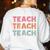 Teach Compassion Kindness Confidence For Teacher Women's Sweatshirt Back Print White Teach Compassion Kindness Confidence For Teacher Women's Sweatshirt Back Print White