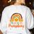 I Teach The Cutest Preschool Pumpkin Teacher Halloween For Men Women Kids Women's Sweatshirt Back Print White