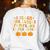 I Teach The Cutest Pumpkins In The Patch Fall Season Teacher Women's Sweatshirt Back Print White